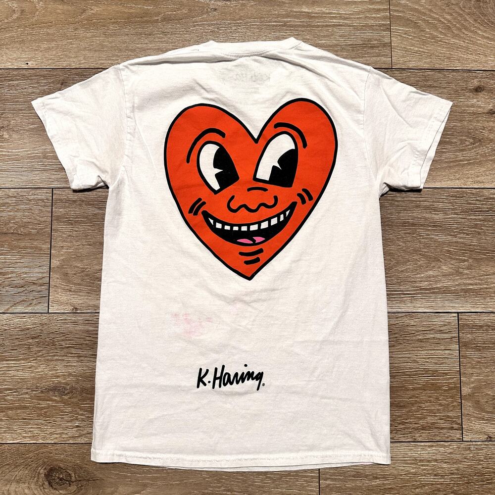 Keith Haring White Modern Red Heart Ripple Junction Small **SEE PHOTOS**